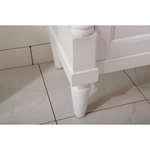 White Ceramic Top Single Freestanding Bathroom Vanity