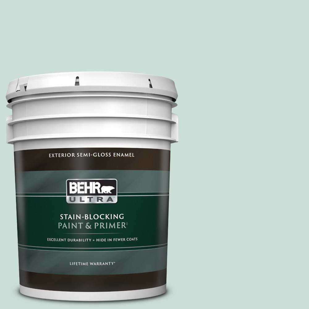 BEHR ULTRA 5 gal. M4302 Ice Rink SemiGloss Enamel Exterior Paint & Primer 585005 The Home Depot