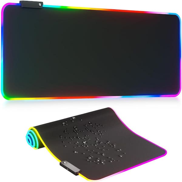 RGB Gaming Mouse Pad Large with 14 Lighting Modes, USB Powered, Smooth Waterproof Surface, 31.5 x 12 in.