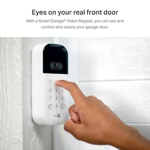 myQ Smart Wireless Garage Door Video Keypad Plus 2nd Rechargeable Battery and Swivel Mount