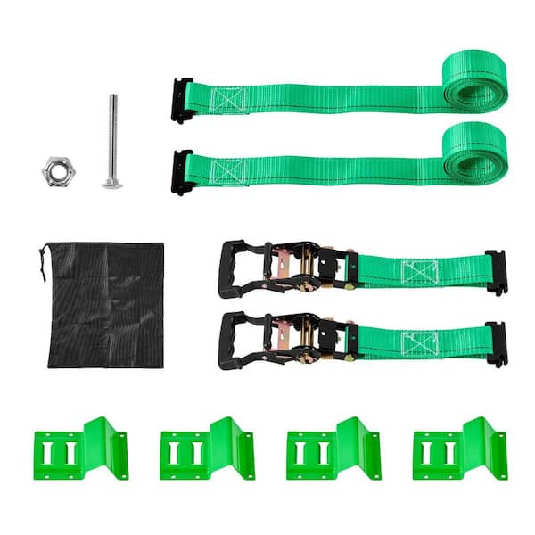Wheel Chock Tie-Down Kit, Chock-Style Trailer Tie Down Strap, Car Tie Down Kit, Break Strength 4380 lbs. 2025 Update