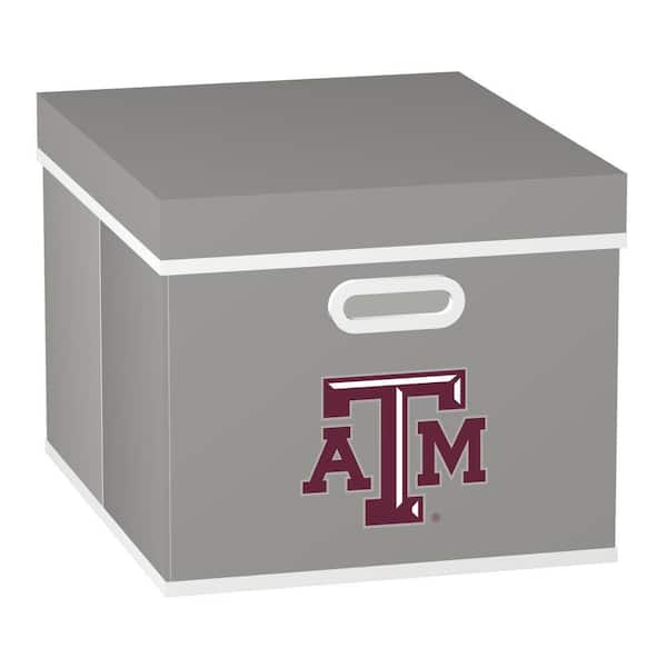 MyOwnersBox College STACKITS Texas A&M University 12 in. x 10 in. x 15 in. Stackable Grey Fabric Storage Cube