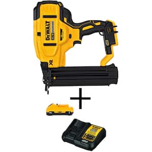 20V MAX XR Lithium-Ion 18-Gauge Electric Cordless Brad Nailer, (1) 3.0Ah Battery, and Charger