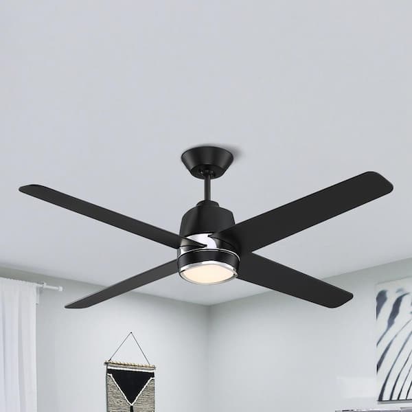 Brilliant 122cm Hornet Black 4 Blade Ceiling Fan With Light Review ...