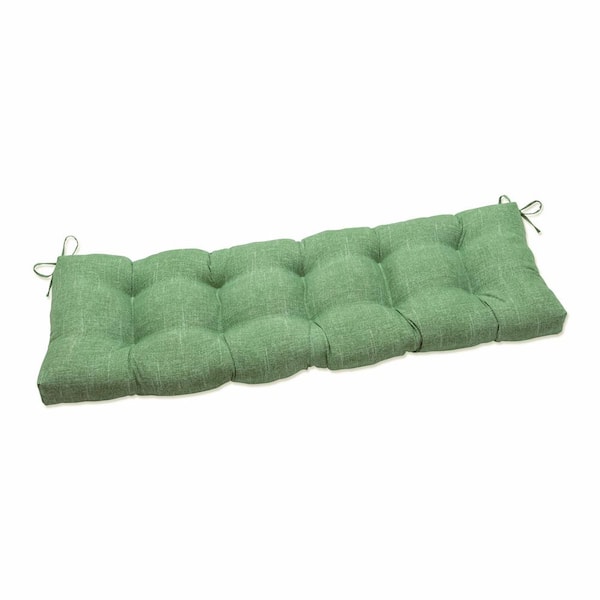 Pillow Perfect Solid Rectangular Outdoor Bench Cushion in Green