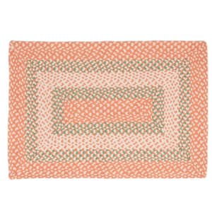 Waterbury Rectangle 4 ft. x 6 ft. Coral and Green Cotton Braided Area Rug