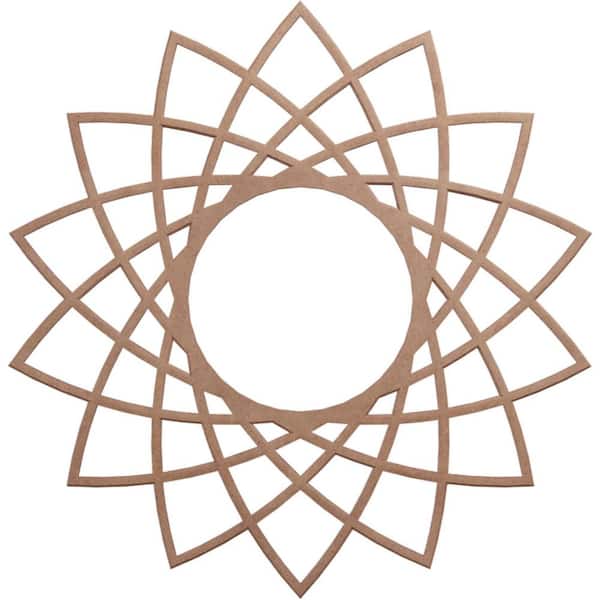 Ekena Millwork 20 in. x 20 in. x 1/4 in. Eleanor Wood Fretwork Pierced Ceiling Medallion, Wood (Paint Grade)