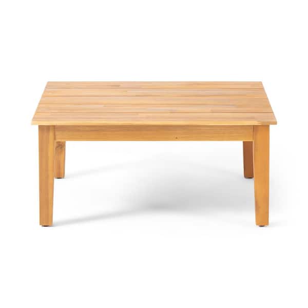 Zeus & Ruta Teak Square Acacia Wood Outdoor Coffee Table for Garden, Backyard and Poolside