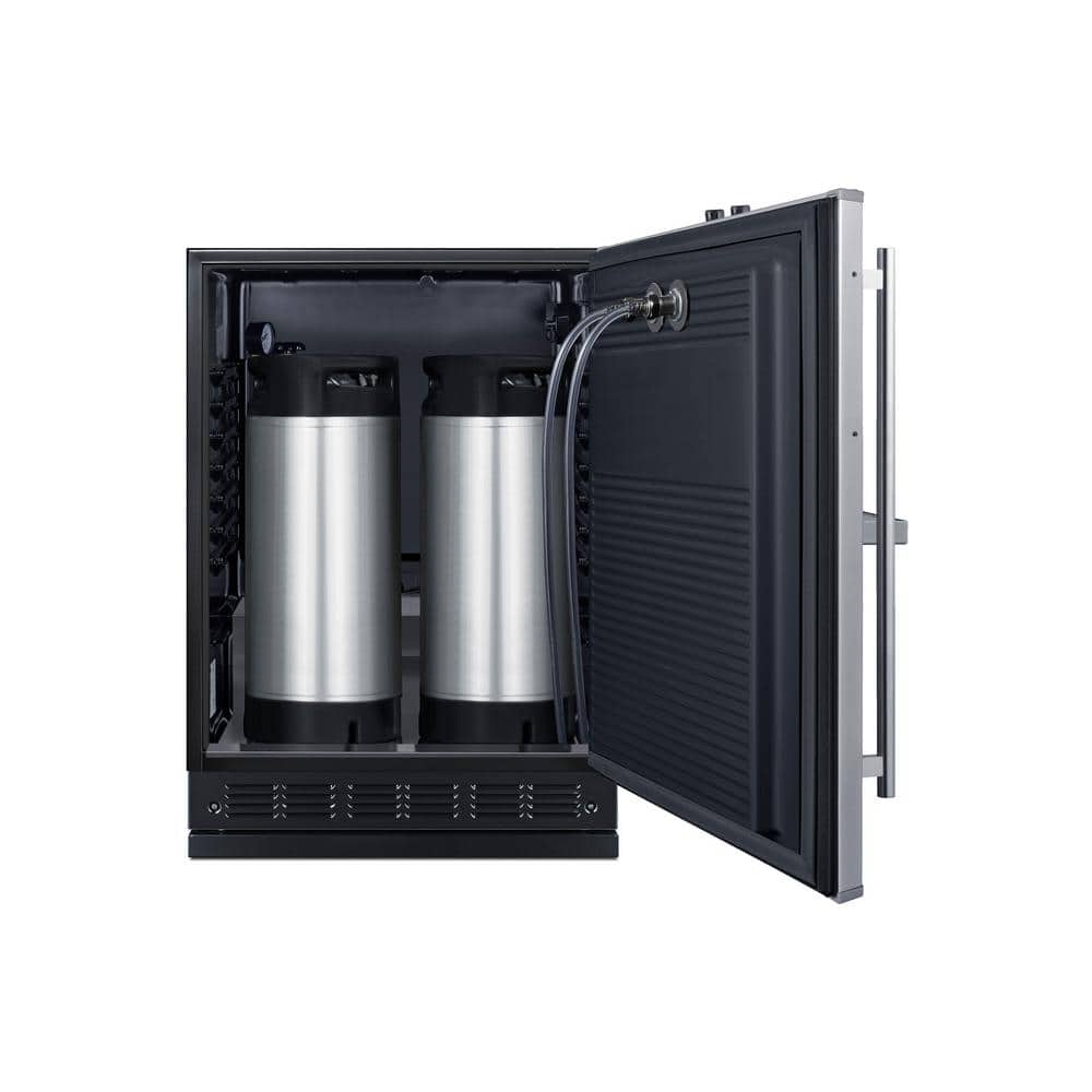 Stainless Steel Dual Tap Commercial Built-In Beer Kegerator