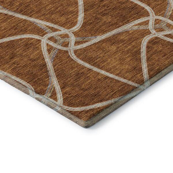 Mayfield Premium Machine Washable Abstract AMF948 Paprika 2 ft. 6 in. x 3 ft. 10 in. Area Rug