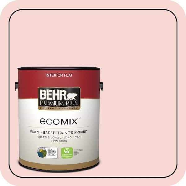 1 gal. #M160-1 Cupcake Pink Flat EcoMix Plant-Based Interior Paint & Primer
