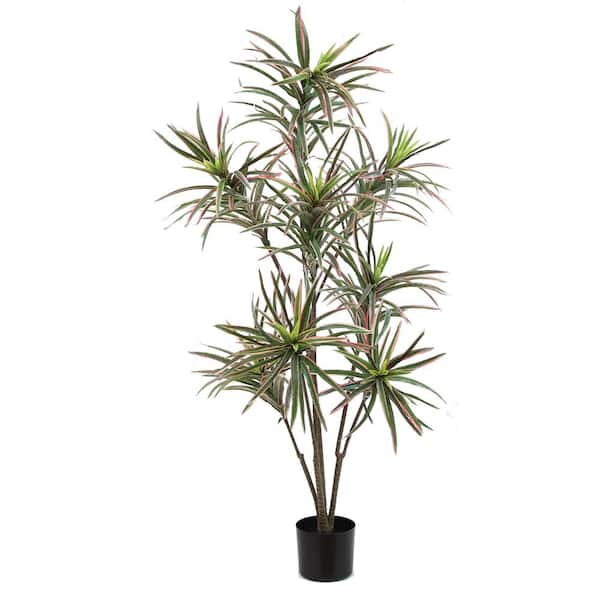 Unbranded 60 inch Green, Artificial Dracaena Plant in Black Drop In Pot