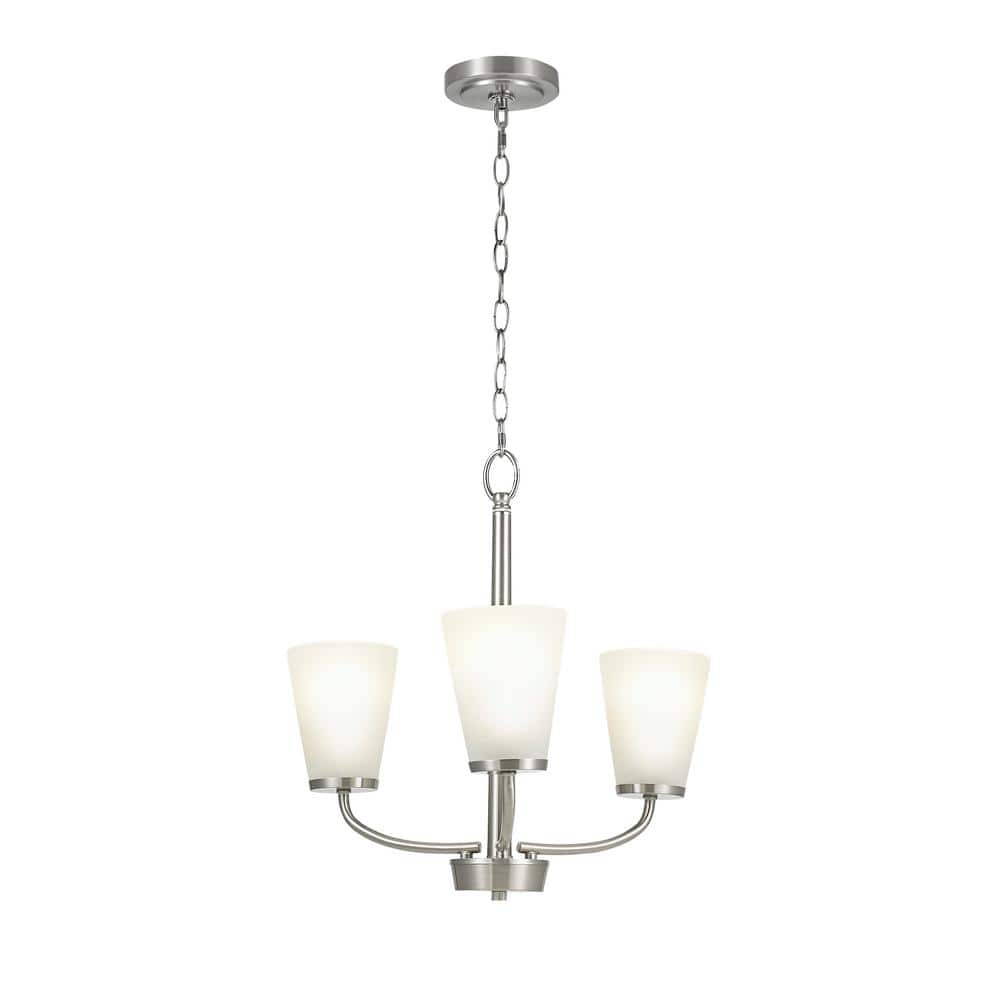 Hampton Bay 3-Light Brushed Nickel Chandelier 21096-000