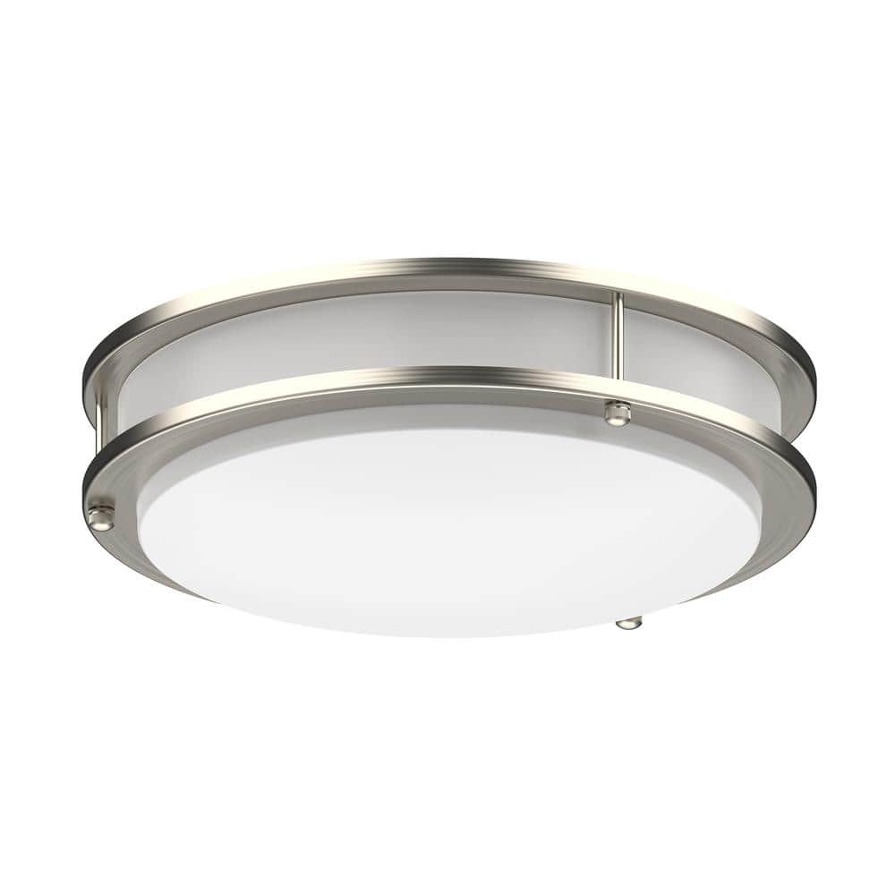 10" Brushed Nickel LED Flush Mount Ceiling Light