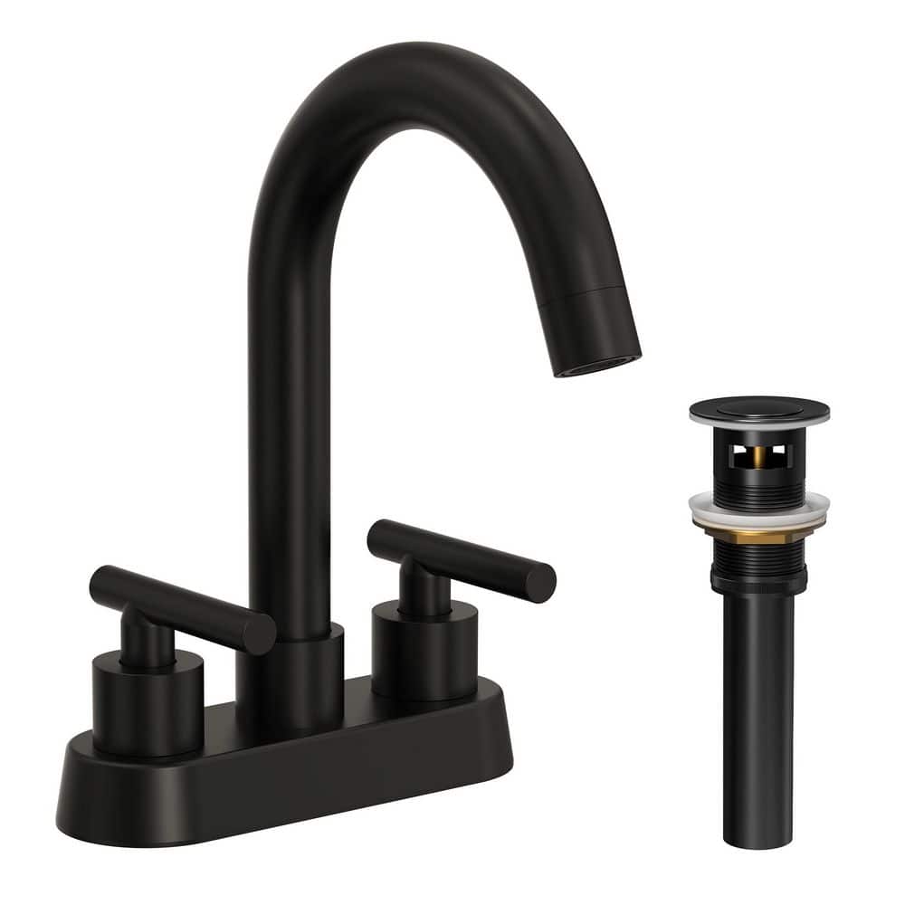 4 in. Centerset 2 or 3-Hole Double Handle High Arc Bathroom Faucet in Spot Resistant Chrome with Pop-Up Drain price history on PriceWatchPro