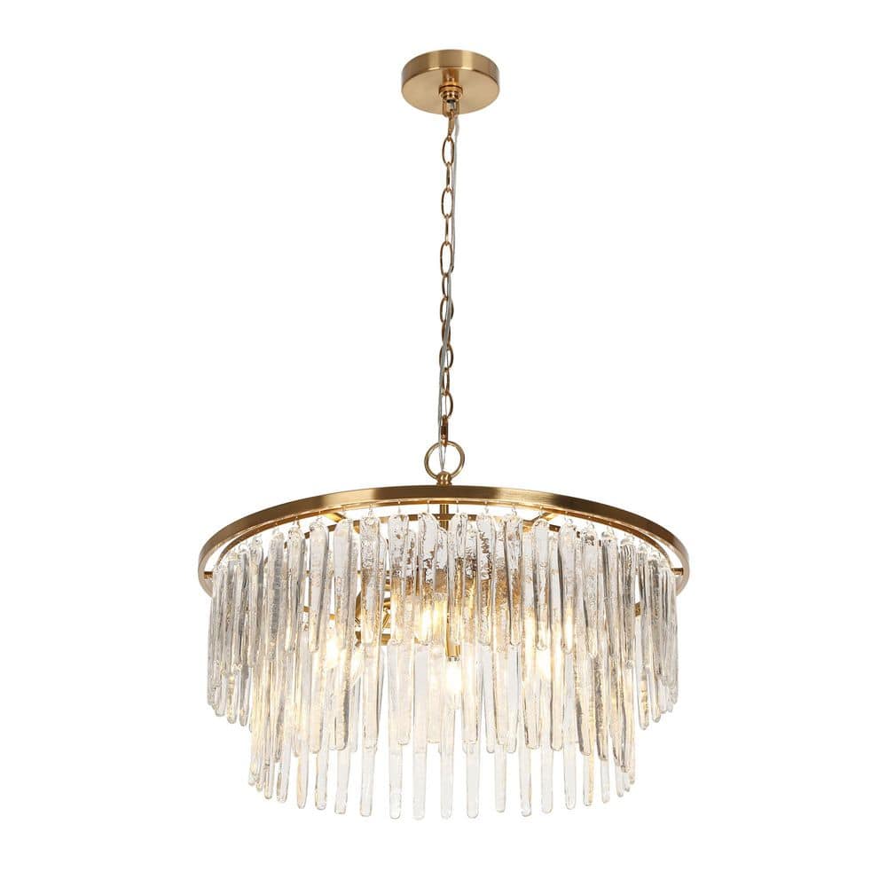 Modern 6-Light Plated Brass Tiered Round Chandelier for Living Room, Bedroom with No Bulb Included price history on PriceWatchPro