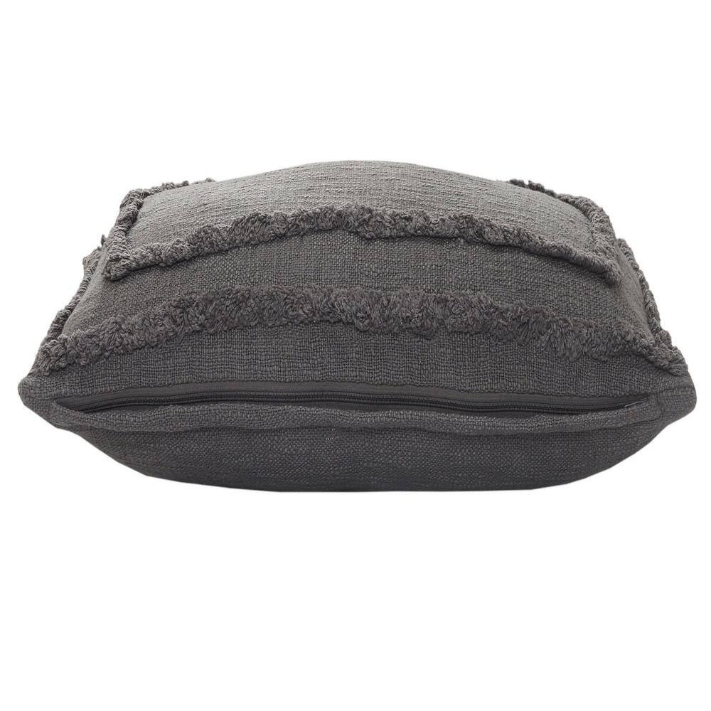 Gray Tufted Square Throw Pillow, 20" x 20"