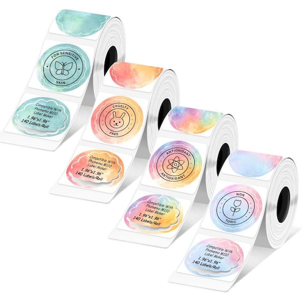 Unbranded Round Gradient Flower Thermal Labels 1.96 Compatible with Phomemo M110 M220 M200 M221 4 Rolls 420 Labels Total