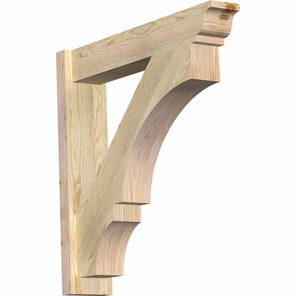Ekena Millwork 6 in. x 30 in. x 30 in. Douglas Fir Balboa Traditional Rough Sawn Outlooker