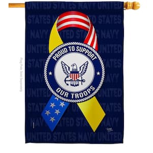 28 in. x 40 in. Support Navy Troops House Flag Double-Sided Armed Forces Decorative Vertical Flags