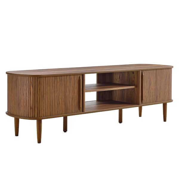 MODWAY Contour 63 in. Wood TV Stand in Walnut