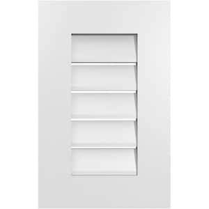 14 in. x 22 in. Rectangular White PVC Paintable Gable Louver Vent Functional