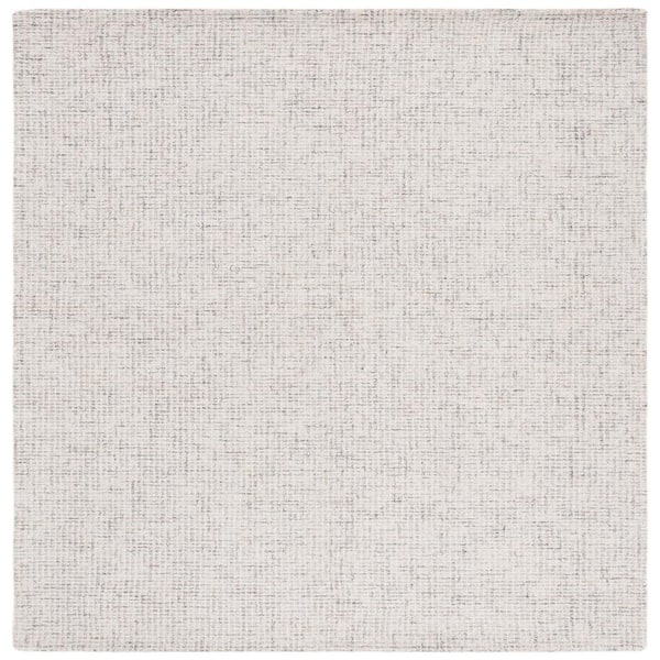 SAFAVIEH Martha Stewart Light Gray/Ivory 6 ft. x 6 ft. Solid Marled Square Area Rug