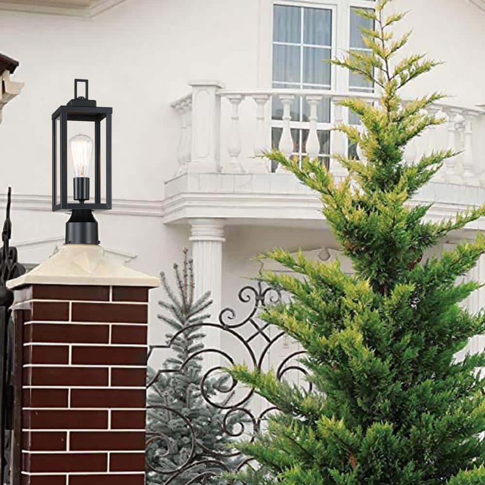 Hukoro Martin 16.5" Matte Black Metal Outdoor Post Light