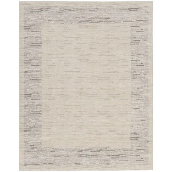 Andes Ivory Grey 9 ft. x 12 ft. Abstract Contemporary Area Rug