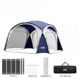 12 ft. x 12 ft. Pop Up Canopy UPF50+ Tent Side Wall Camping Trips Backyard Fun Party Picnics Blue