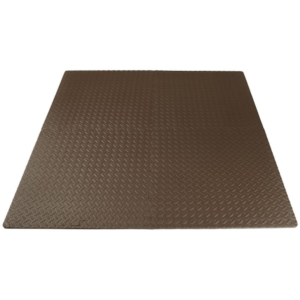 PROSOURCEFIT Exercise Puzzle Mat Beige 24 in. x 24 in. x 0.5 in