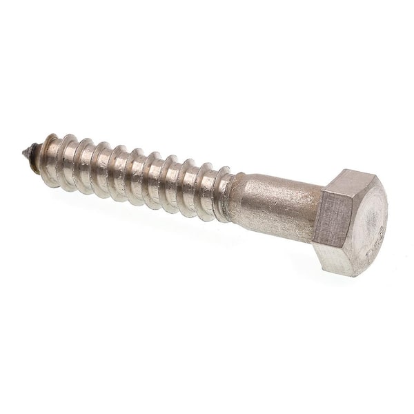 Prime-Line Grade 18 to 8 Stainless Steel 1/2 in. x 3 in. External Hex Lag Screws (15-Pack)
