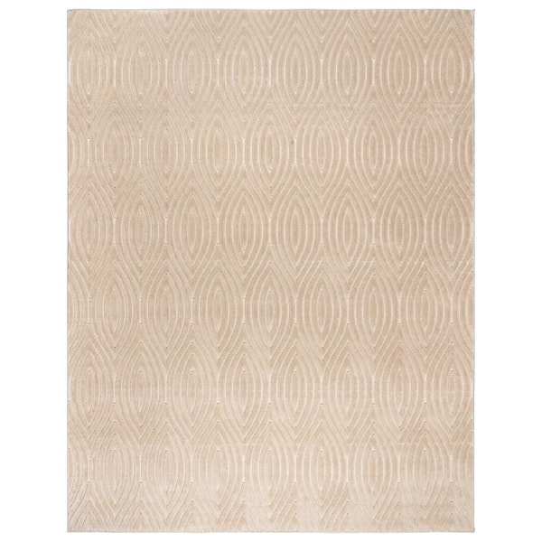 Conway Zeni Beige 6 ft. x 9 ft. Geometric Indoor Area Rug