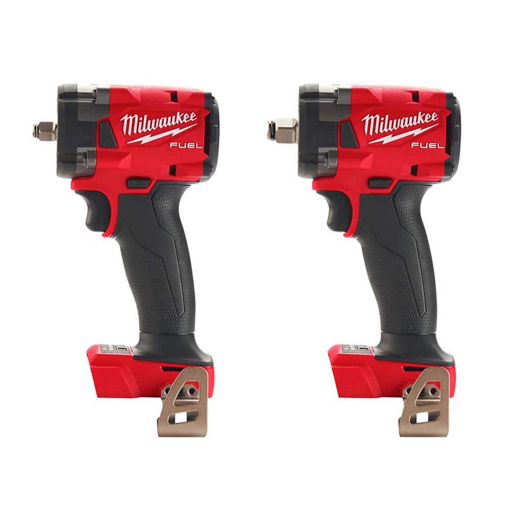 Milwaukee M18 FUEL Gen-2 18V Lithium-Ion Brushless Cordless 3/8 in. & 1/2 in. Compact Impact Wrench with Friction Ring(2-Tool) -  2854-20-2855