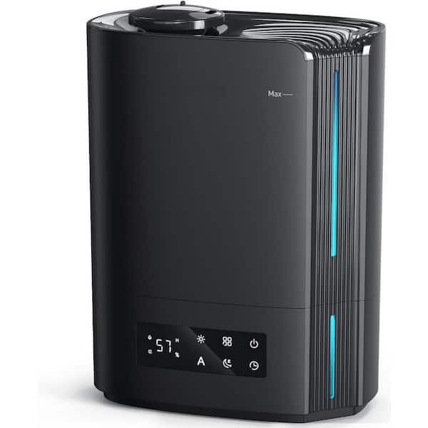 1.6 gal Ultrasonic Cool Mist Humidifier, Black-Smart Humidistat, Quiet Operation, 60-Hour Run Time for Baby, Plants