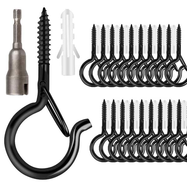 Unbranded 2.1 in. Screw Hooks for Outdoor String Lights Hanger, Cup Hooks Screw in, Wall Ceiling Deck Mount (36-Pack)