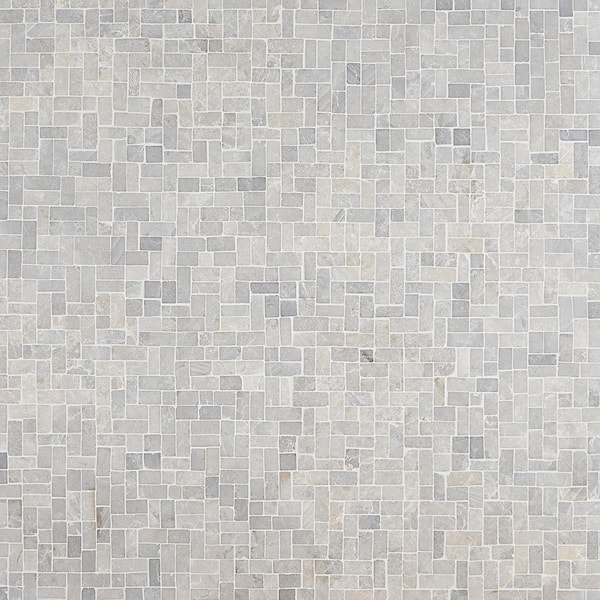 Countryside Gray 4 in. x 6 in. Interlocking Mosaic Floor and Wall Tile Sample