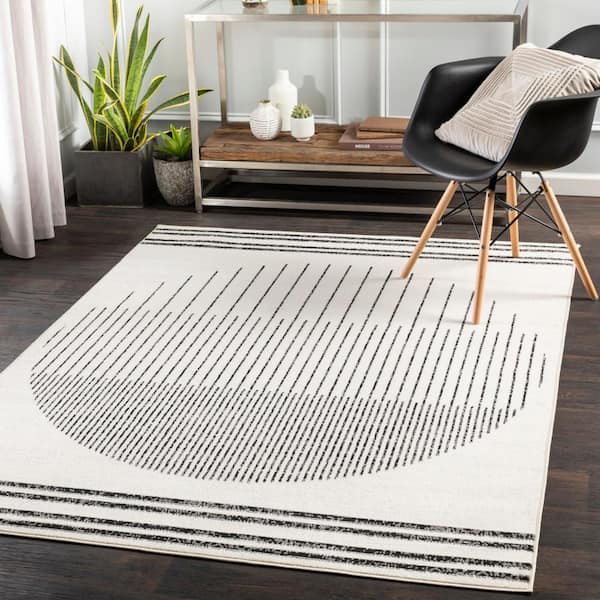 Jimina Black/Ivory 8 ft. x 10 ft. Indoor Area Rug