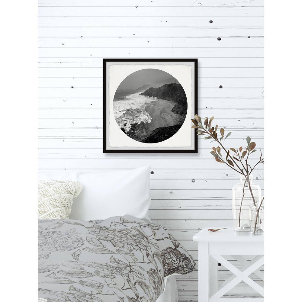 Black and White Coastal Landscape Framed Print, 12x12
