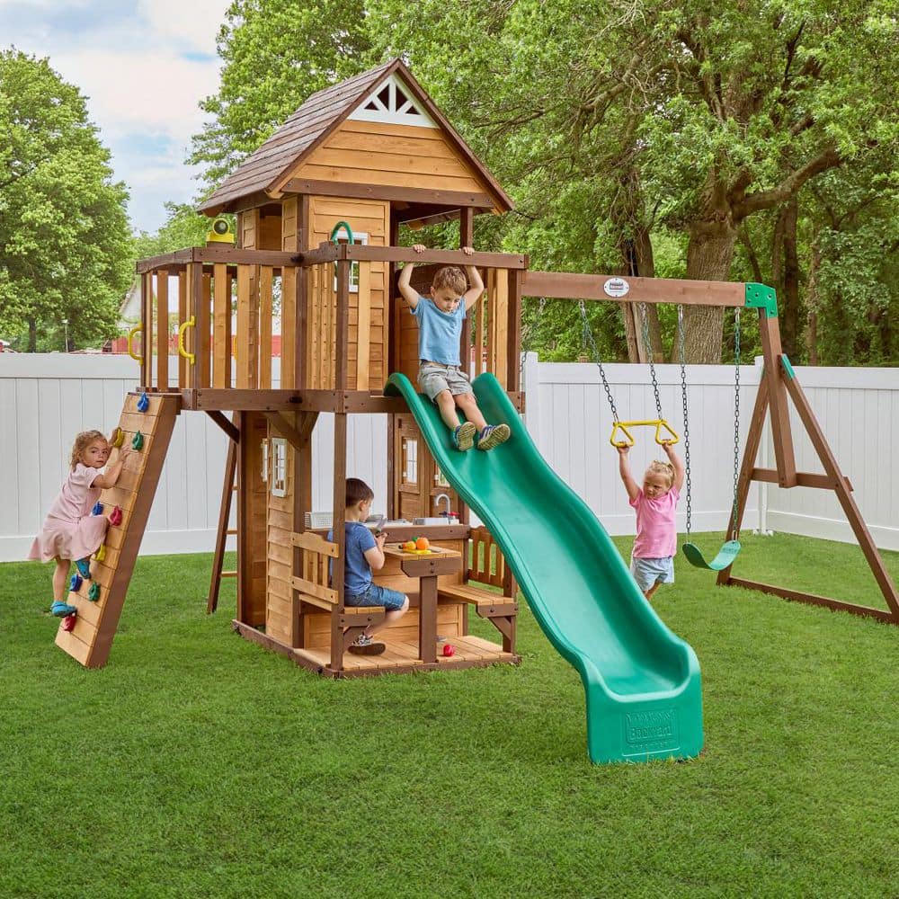 somedayスタースプリグスツールDX ブラウン backyard-discovery-swing-sets-
