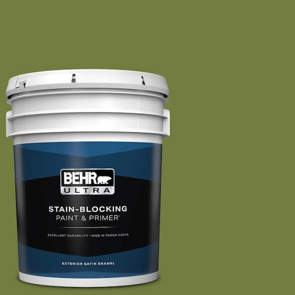 BEHR ULTRA 5 gal. Home Decorators Collection #HDC-SM16-11 Hot Dog Relish Satin Enamel Exterior Paint & Primer