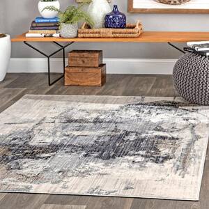 Abstract Rivera Gray 12 ft. x 15 ft. Area Rug