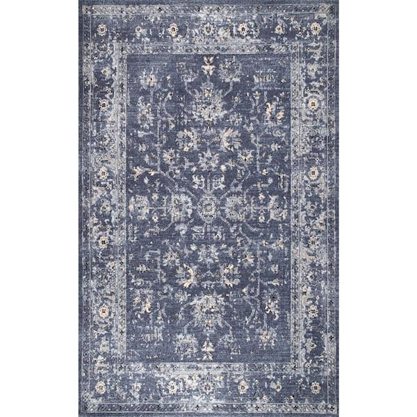 nuLOOM Emma Floral Blue 8 ft. x 10 ft. Area Rug