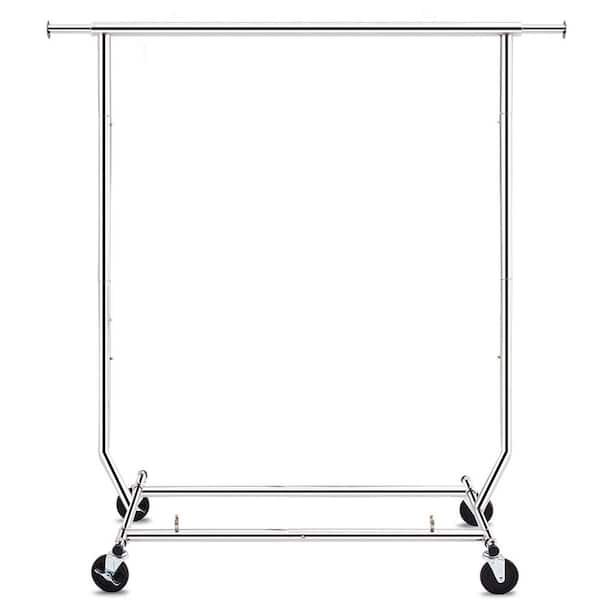Unbranded Chrome Metal Extensible Garment Clothes Rack 42 in. W x 71 in. H