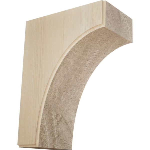 Ekena Millwork 3-1/2 in. x 6 in. x 8 in. Unfinished Rubberwood Clarksville Corbel