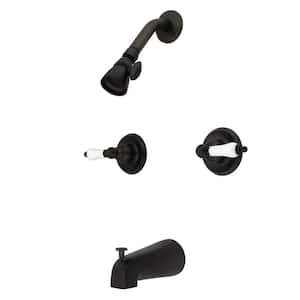 Victorian Double Handle 1-Spray Tub and Shower Faucet 2 GPM with Corrosion Resistant in. Oil Rubbed Bronze