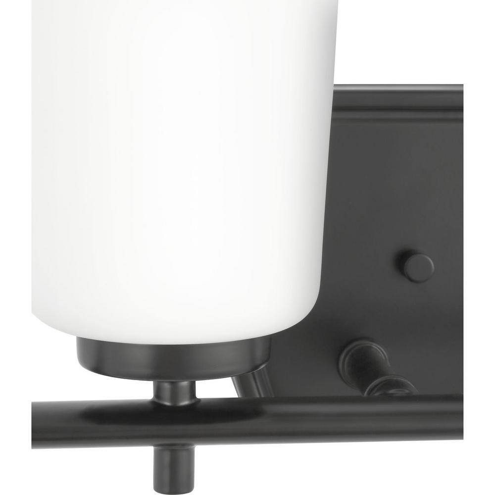 Adley Matte Black 4-Light Vanity Fixture with Opal Glass Shades