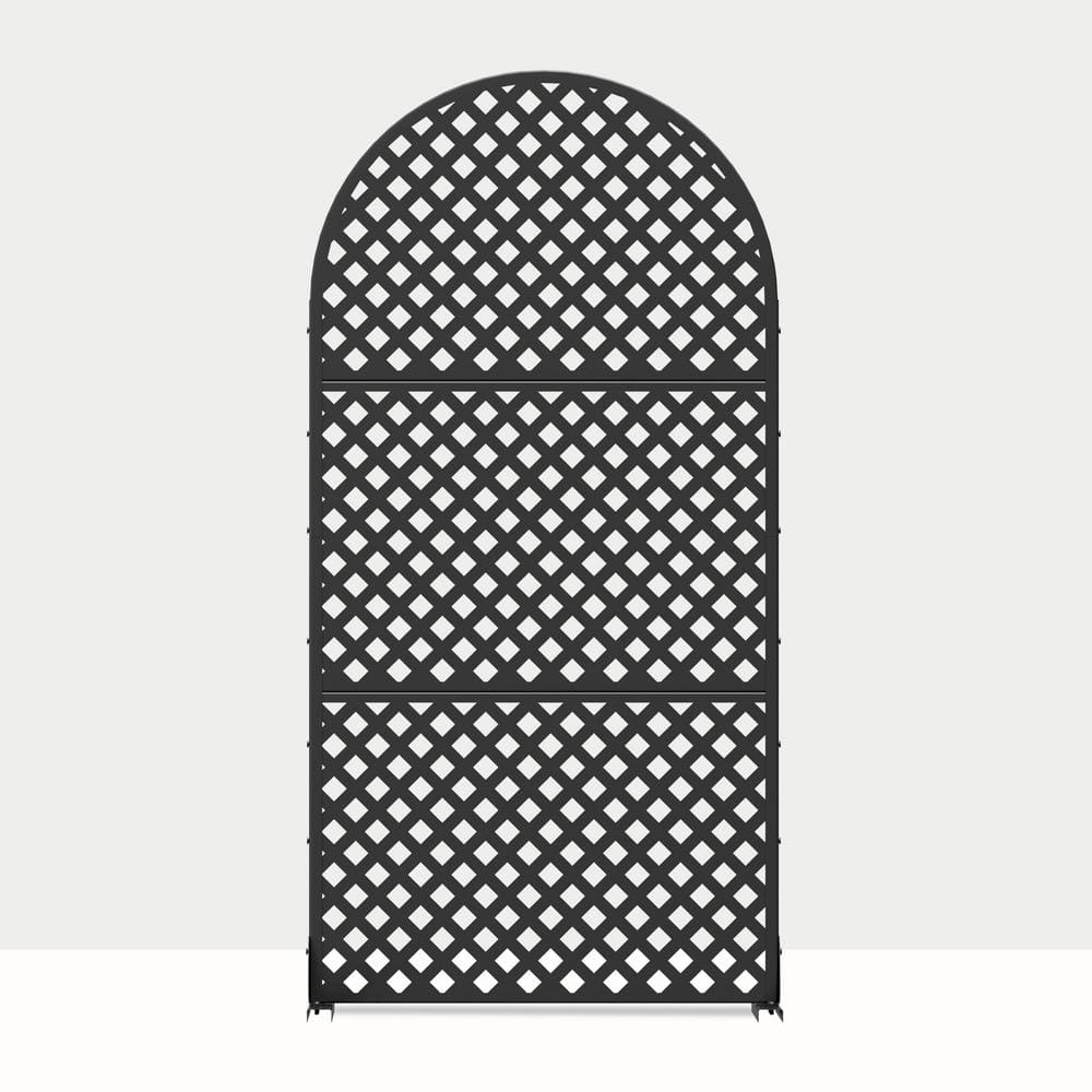 72 in. H x 35 in. W Arched Outdoor Metal Privacy Screen Garden Fence Wall A