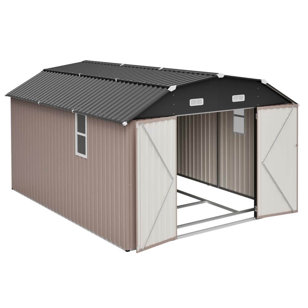 10 ft. W x 12 ft.D Metal Outdoor Storage Shed with Floor Frame Kit Tool Shed Heavy Duty 120 sq. ft. price history on PriceWatchPro