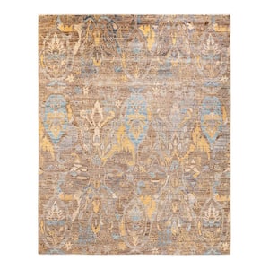 Brown 7 ft. 11 in. x 9 ft. 11 in. Serapi One-of-a-Kind Hand-Knotted Area Rug